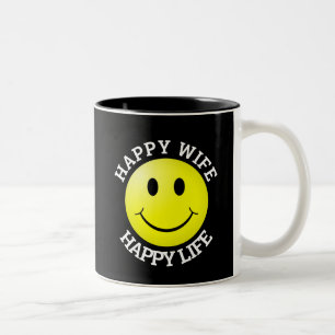 HAPPY WIFE HAPPY LIFE COFFEE MUGS