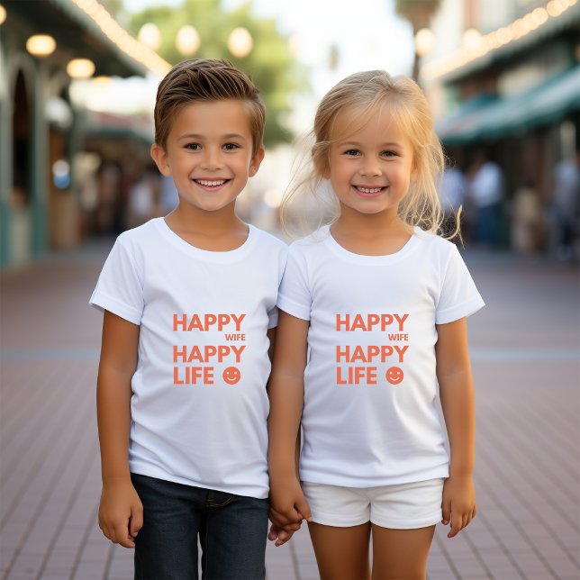 Happy Wife, Happy Life – Funny Marriage Quote Baby T-Shirt (Creator Uploaded)