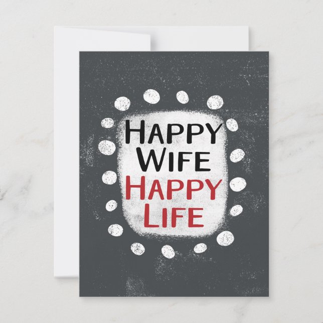 Happy Wife Happy Life Greeting Card (Front)