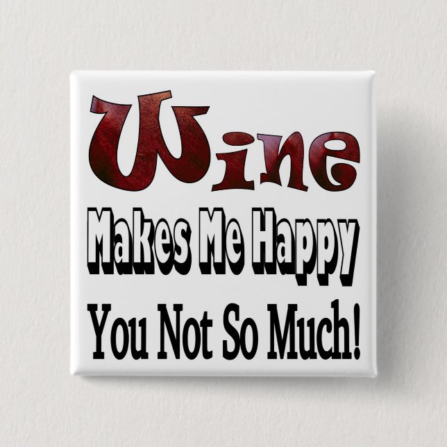 Happy Wine 15 Cm Square Badge (Front)