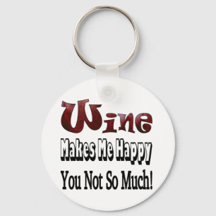 Happy Wine Key Ring