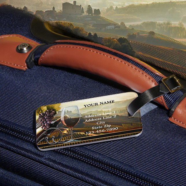 Happy Wine Themed Cheers Luggage Tag (Creator Uploaded)