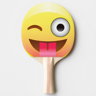 Happy Wink Tongue Out Emoji Ping Pong Pattle Ping Pong Paddle