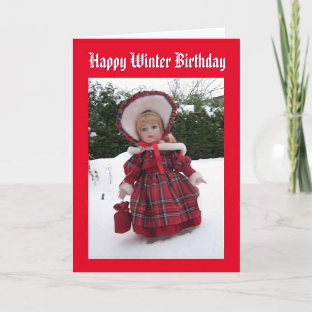 Happy Winter Birthday Card (Front)