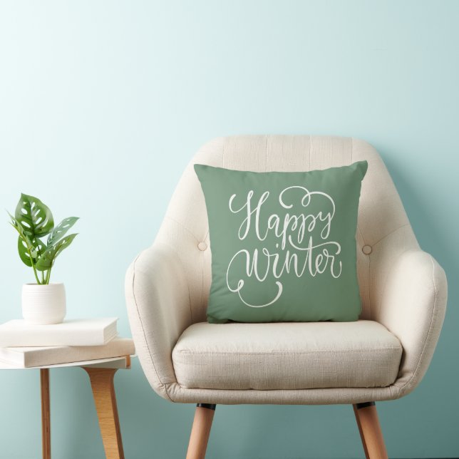 Happy winter Christmas Throw Pillow (Chair)