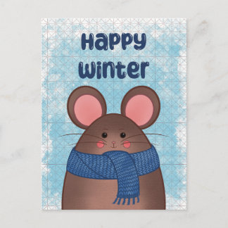 Happy Winter Mouse Postcard