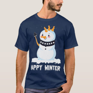 Happy Winter Punk Snowman Mohawk Hairstyle Punk Mu T-Shirt