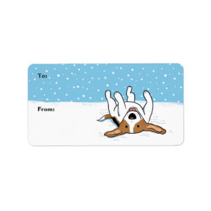 Happy Winter Snow Beagle - Fun Holiday Labels