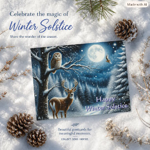 Happy Winter Solstice Greeting Postcard