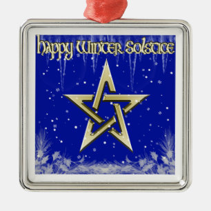 Happy Winter Solstice Metal Tree Decoration