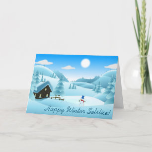 Happy Winter Solstice! Snowman Holiday Card
