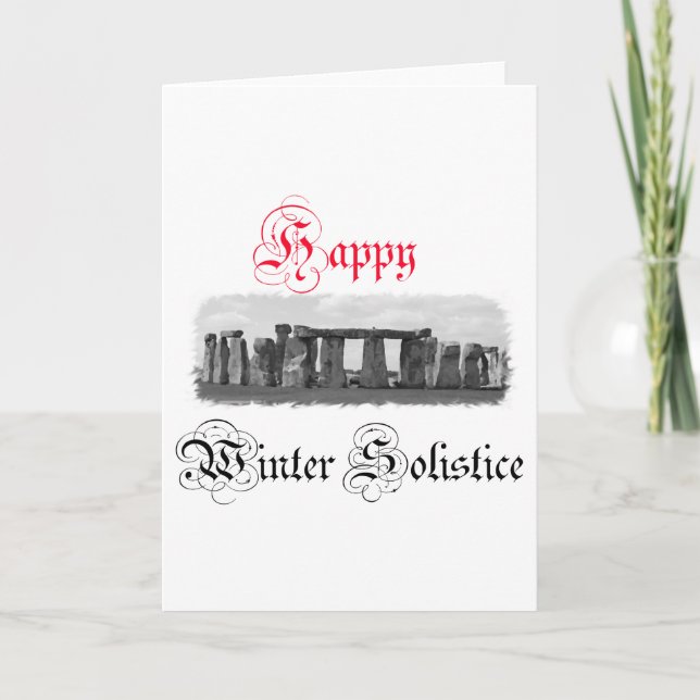 Happy Winter Solstice Stonehenge Holiday Card (Front)