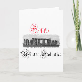 Happy Winter Solstice Stonehenge Holiday Card