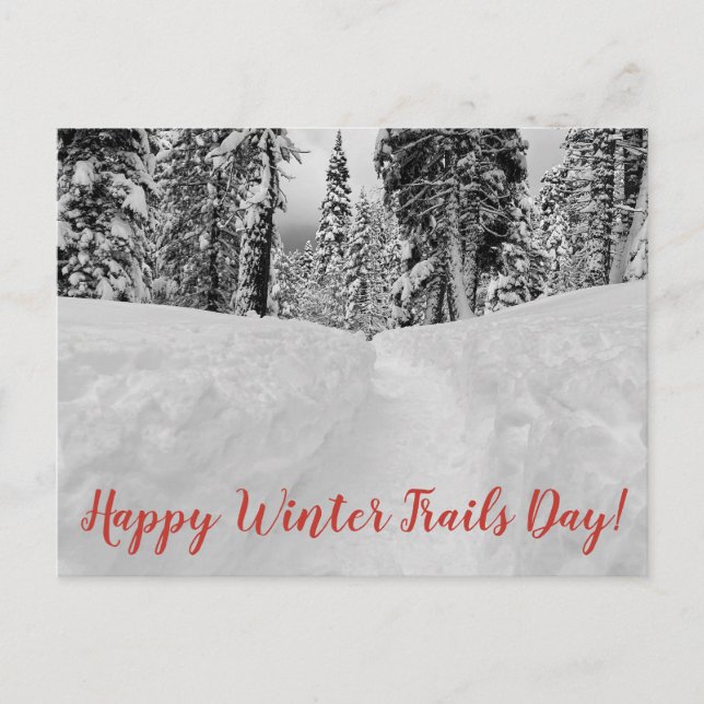 Happy Winter Trails Day!  Postcard (Front)