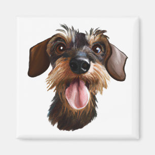 Happy Wirehaired Dachshund Magnet