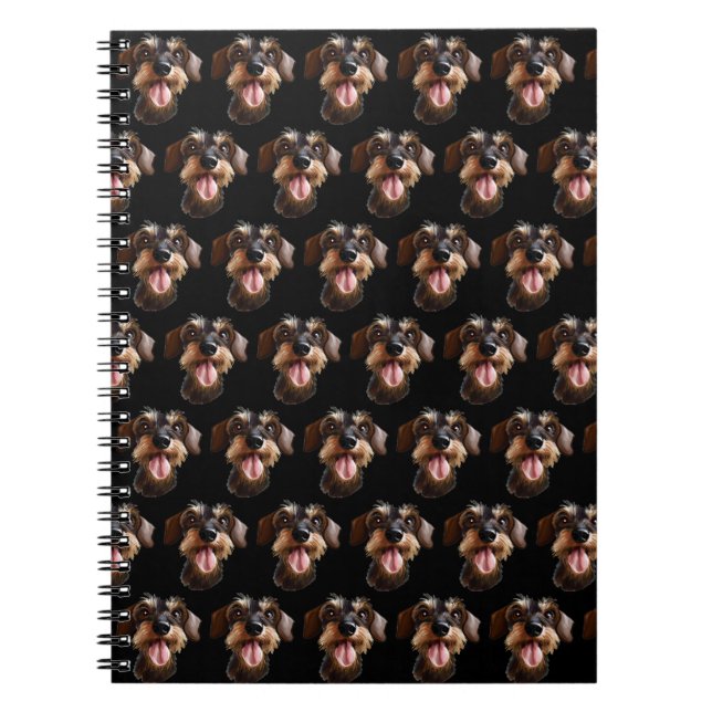 Happy Wirehaired Dachshund Notebook (Front)