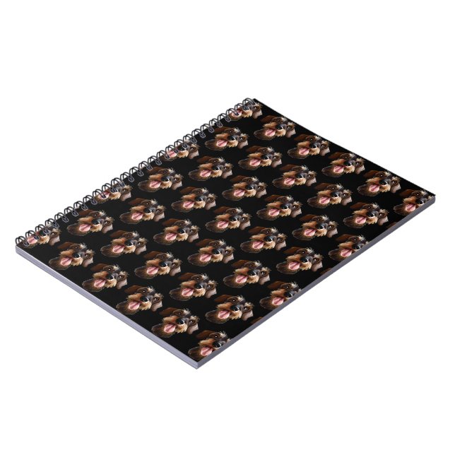 Happy Wirehaired Dachshund Notebook (Left Side)