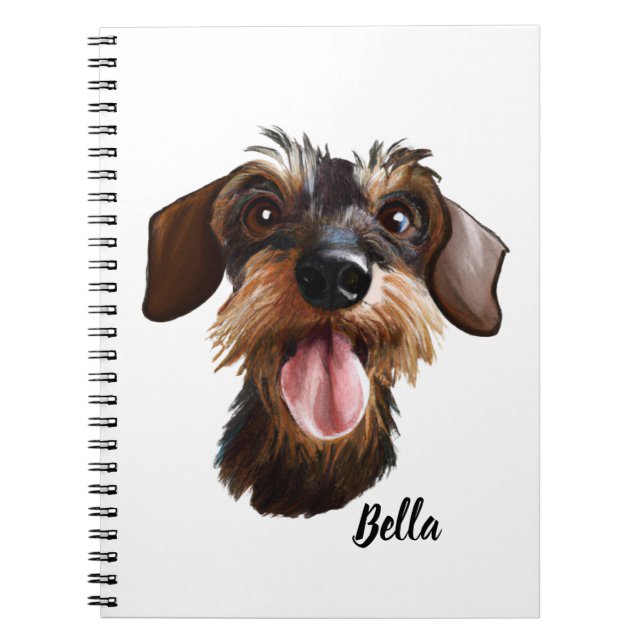 Happy Wirehaired Dachshund Notebook (Front)