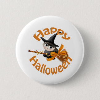 Happy Witch 6 Cm Round Badge