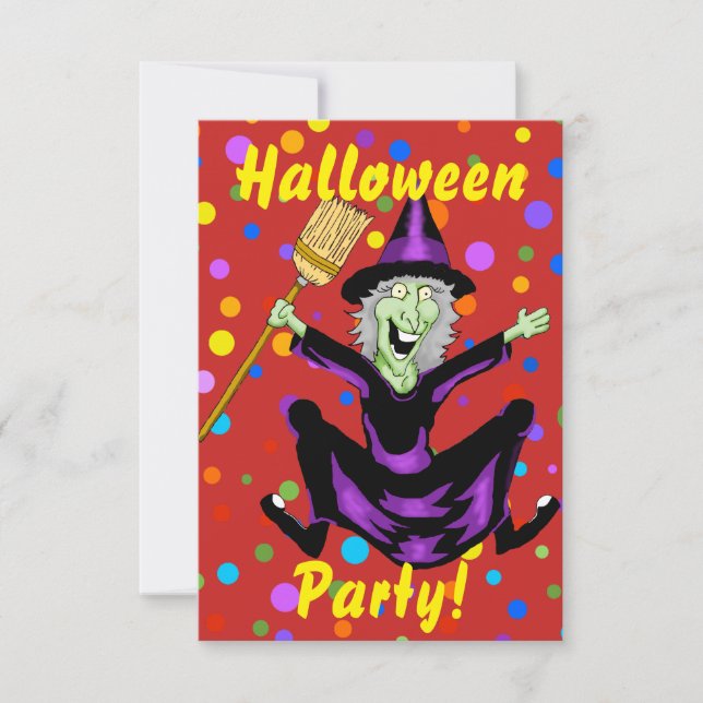 Happy Witch Halloween Party Invitation (Front)