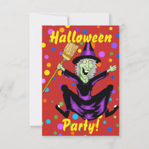Happy Witch Halloween Party Invitation