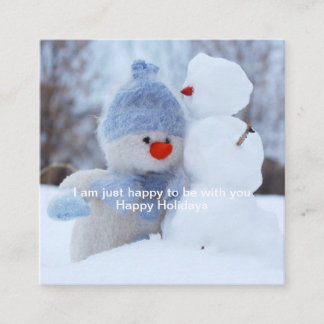 Happy with you square business card