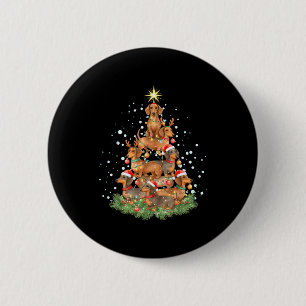 Happy Wolfmas Pawlidays Dachshund Tree Watercolor 6 Cm Round Badge