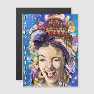 Happy Woman Funny Magnetic Birthday Card