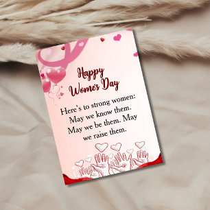 Happy Women’s Day Strong Women Inspirational Quote Holiday Card