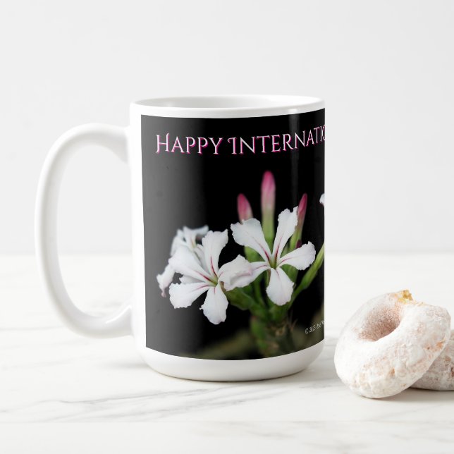 Happy Women's Day 2025 by RoseWrites  Coffee Mug (With Donut)