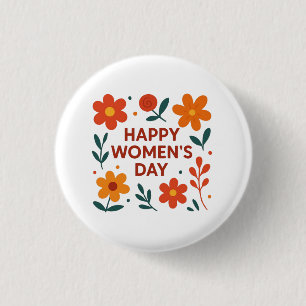 Happy Womens Day 3 Cm Round Badge