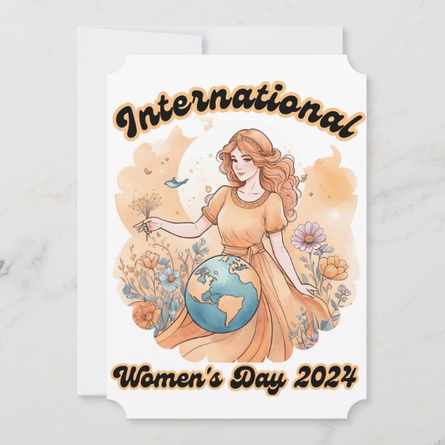 happy women's day 8 march 2024 invitation (Front)