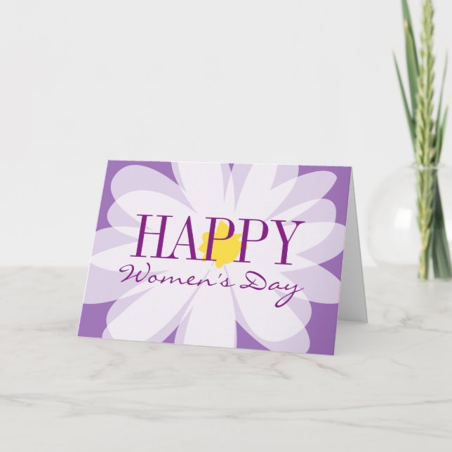 Happy Women's Day beautiful flower design greeting Card (Front)