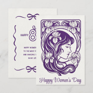 Happy Women's Day Card   Personalized Purple 