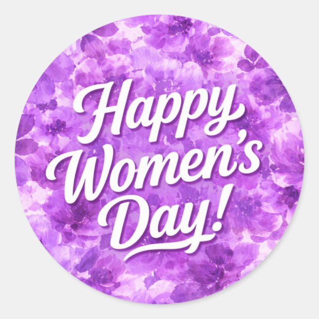 Happy Women's Day Classic Round Sticker (Front)