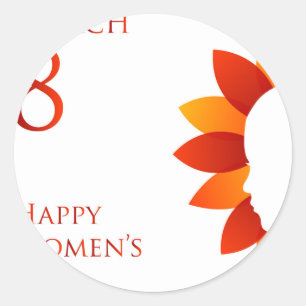Happy womens day march 8 classic round sticker