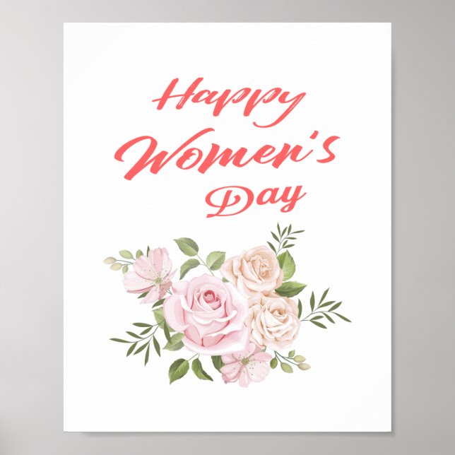happy women's day vertical poster (Front)