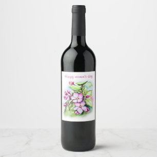 Happy women's day wine label