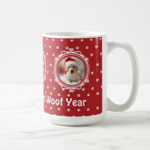 'Happy Woof Year' Dog Lover Christmas  Coffee Mug