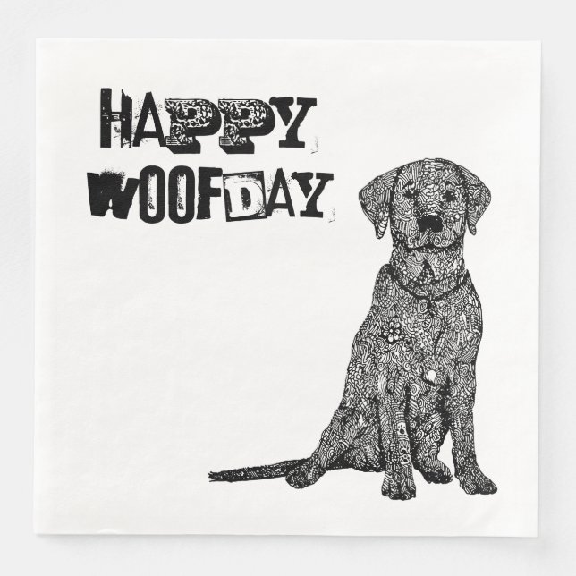 Happy Woofday Napkin (Front)