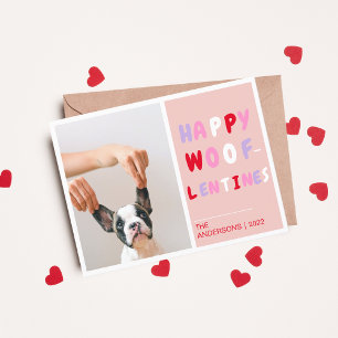 Happy Wooflentines   Valentine Dog photo Postcard
