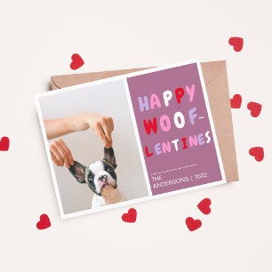 Happy Wooflentines   Valentine Dog photo Postcard