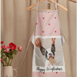 Happy Wooflentines With Dog Photo | Red & Pink Apron<br><div class="desc">Happy Wooflentines With Dog Photo | Red & Pink</div>