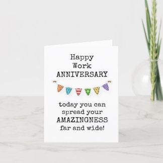 Happy Work Anniversary Card, Funny Thank You Card