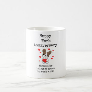 Happy Work Anniversary, Cute Puppy Mug