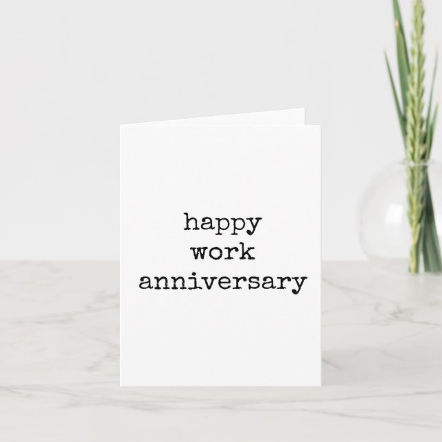 Happy Work Anniversary, Minimalist, Typography Card (Front)