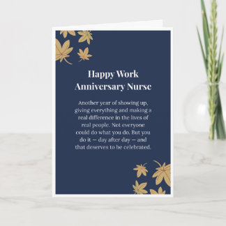Happy Work Anniversary Nurse Card
