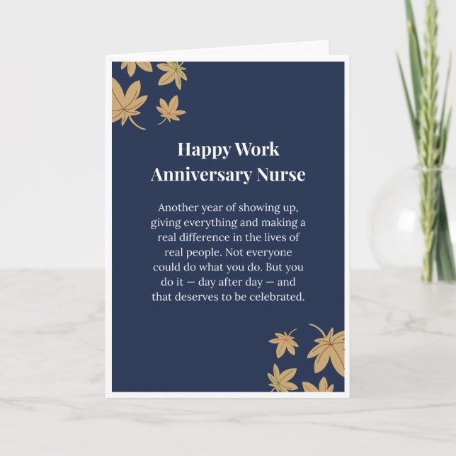 Happy Work Anniversary Nurse Card (Front)