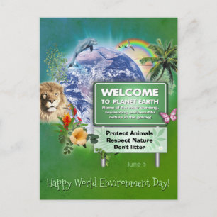 Happy World Environment Day (text customisable) Postcard
