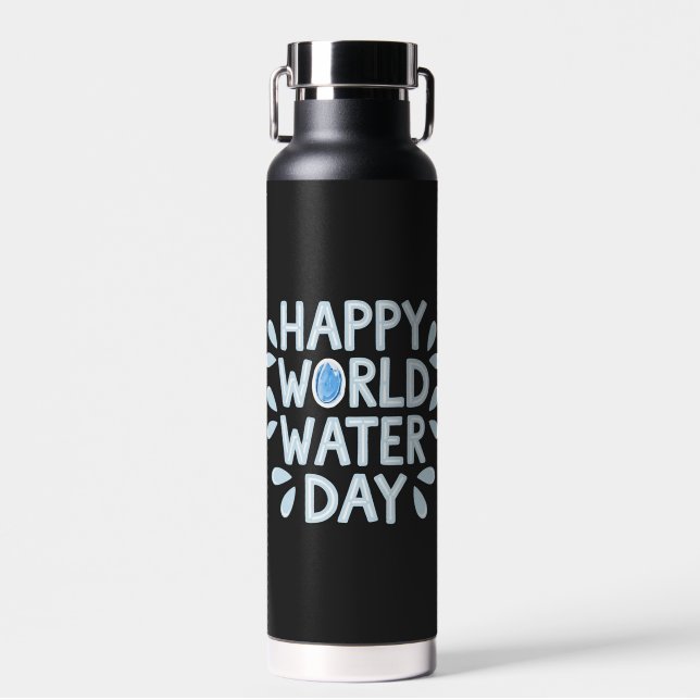 Happy World Water Day Bottle (Front)